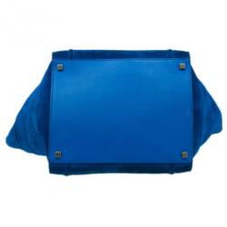 Pre Owned Celine Antique Blue Suede Medium Phantom Tote
