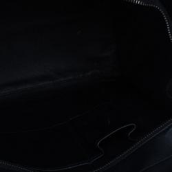Pre Owned Celine Black and Red Trim Leather Mini Luggage Tote