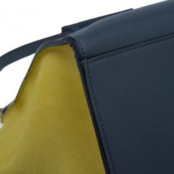 Pre Owned Celine Tricolor Calfskin And Suede Medium Trapeze Bag