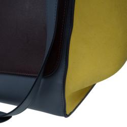 Pre Owned Celine Tricolor Calfskin And Suede Medium Trapeze Bag