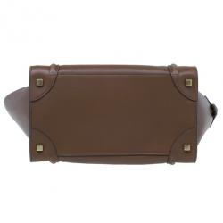 Pre Owned Celine Brown Palmelato Leather Micro Luggage Tote