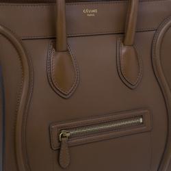 Pre Owned Celine Brown Palmelato Leather Micro Luggage Tote
