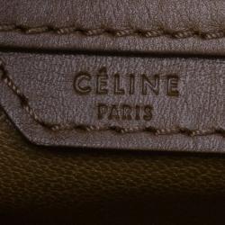 Pre Owned Celine Brown Palmelato Leather Micro Luggage Tote