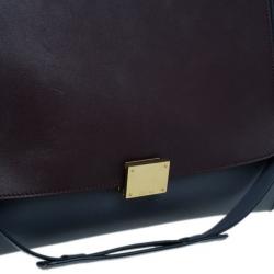 Pre Owned Celine Tricolor Smooth Calfskin and Suede Medium Trapeze Tote