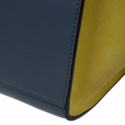 Pre Owned Celine Tricolor Smooth Calfskin and Suede Medium Trapeze Tote
