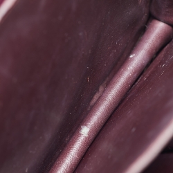 Pre Owned Celine Burgundy Leather and Ostrich Leg Medium Classic Box Shoulder Bag