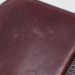 Pre Owned Celine Burgundy Leather and Ostrich Leg Medium Classic Box Shoulder Bag