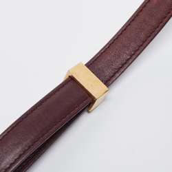 Pre Owned Celine Burgundy Leather and Ostrich Leg Medium Classic Box Shoulder Bag