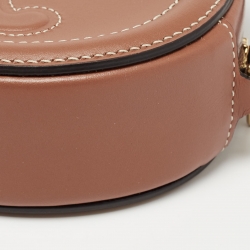 Pre Owned Celine Brown Leather Triomphe Oval Crossbody Bag