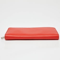 Celine Red Leather Zip Around Wallet 