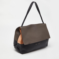 Pre Owned Celine Tri Color Leather All Soft Flap Shoulder Bag