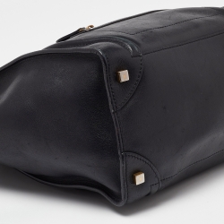 Pre Owned Celine Black Leather Mini Luggage Tote