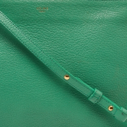Pre Owned Celine Green Leather Trio Zip Crossbody Bag