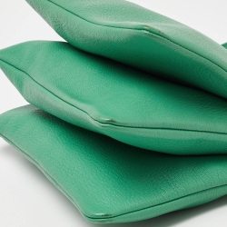 Pre Owned Celine Green Leather Trio Zip Crossbody Bag