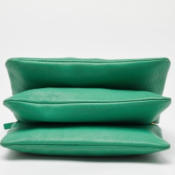 Pre Owned Celine Green Leather Trio Zip Crossbody Bag