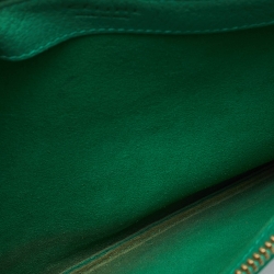 Pre Owned Celine Green Leather Trio Zip Crossbody Bag