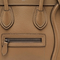 Pre Owned Céline Beige Leather Nano Luggage Tote