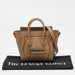 Pre Owned Céline Beige Leather Nano Luggage Tote