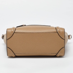 Pre Owned Céline Beige Leather Nano Luggage Tote