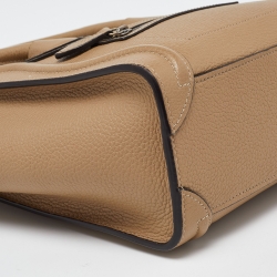 Pre Owned Céline Beige Leather Nano Luggage Tote