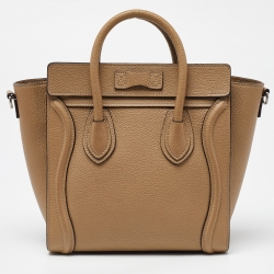 Pre Owned Céline Beige Leather Nano Luggage Tote