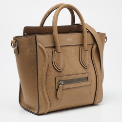 Pre Owned Céline Beige Leather Nano Luggage Tote