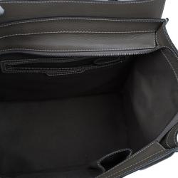 Pre Owned Celine Elephant Grey Leather Mini Luggage Tote