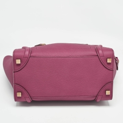 Celine Plum Leather Micro Luggage Tote