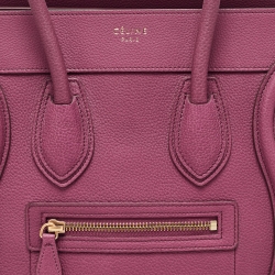 Celine Plum Leather Micro Luggage Tote