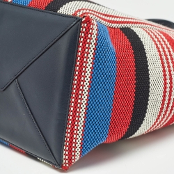 Pre Owned Celine Multicolor Striped Woven Canvas Phantom Cabas Tote