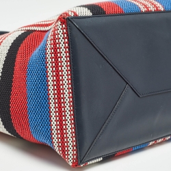 Pre Owned Celine Multicolor Striped Woven Canvas Phantom Cabas Tote