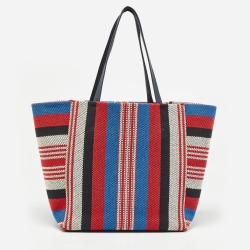 Pre Owned Celine Multicolor Striped Woven Canvas Phantom Cabas Tote