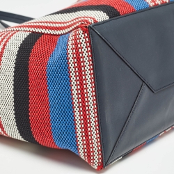 Pre Owned Celine Multicolor Striped Woven Canvas Phantom Cabas Tote