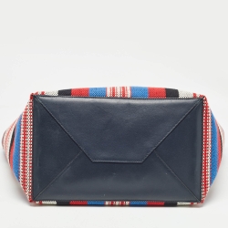 Pre Owned Celine Multicolor Striped Woven Canvas Phantom Cabas Tote