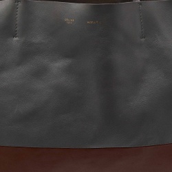 Pre Owned Celine Grey/Brown Leather Horizontal Cabas Tote