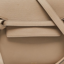 Pre Owned Celine Beige Leather Micro Belt Bag