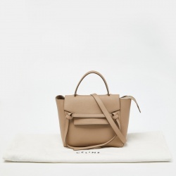 Pre Owned Celine Beige Leather Micro Belt Bag