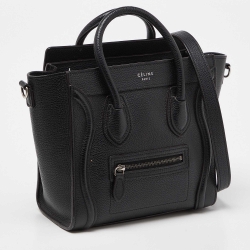 Pre Owned Céline Black Leather Nano Luggage Tote