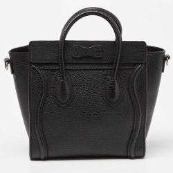 Pre Owned Céline Black Leather Nano Luggage Tote