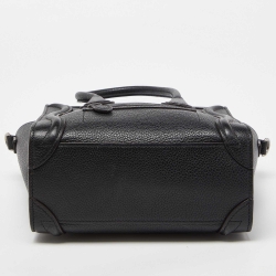 Pre Owned Céline Black Leather Nano Luggage Tote
