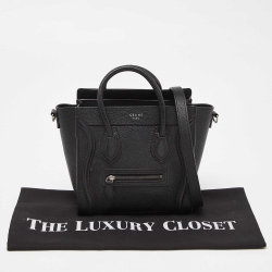 Pre Owned Céline Black Leather Nano Luggage Tote