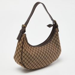 Pre Owned Celine Brown/Beige Macadam Canvas and Leather Hobo