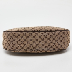 Pre Owned Celine Brown/Beige Macadam Canvas and Leather Hobo