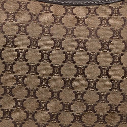 Pre Owned Celine Brown/Beige Macadam Canvas and Leather Hobo