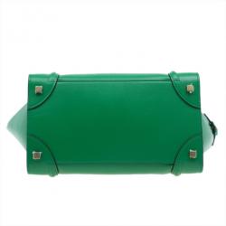Pre Owned Celine Green Smooth Calfskin Mini Luggage Tote