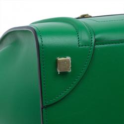Pre Owned Celine Green Smooth Calfskin Mini Luggage Tote