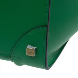 Pre Owned Celine Green Smooth Calfskin Mini Luggage Tote