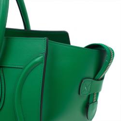Pre Owned Celine Green Smooth Calfskin Mini Luggage Tote