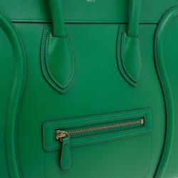 Pre Owned Celine Green Smooth Calfskin Mini Luggage Tote