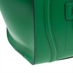 Pre Owned Celine Green Smooth Calfskin Mini Luggage Tote